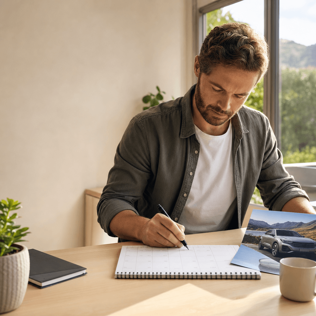 Planning a car loan term with a calendar