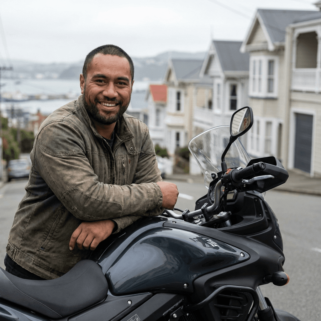 Motorbike on an open New Zealand road